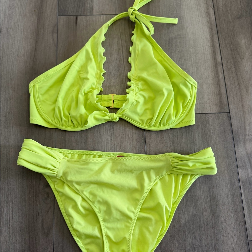 Victoria's Secret Neon green Bikini 36D top medium